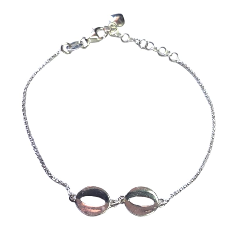 Pulsera Doble circulo con corazón en punta Plata Italiana 925 de 21cm - Metalli - Default Title - Perfumisimo